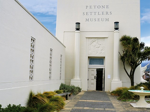 Petone Settlers Museum building is a commanding presence on the waterfront