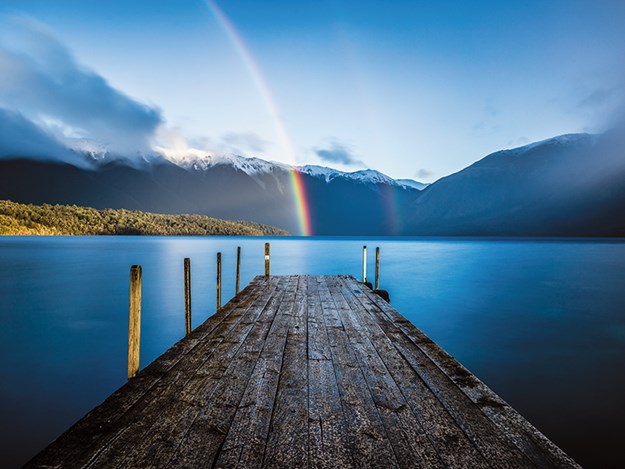Rainbow at Lake Rotoiti Jetty.jpg
