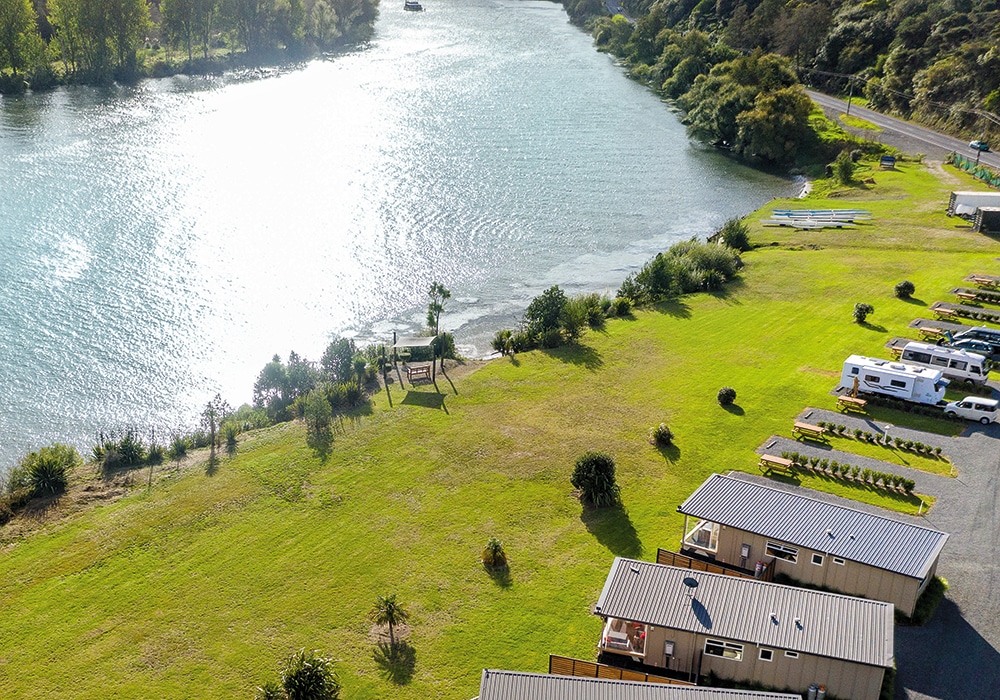 NZMCD View over the Waikato river and the Tuakau Bridge Holiday Park